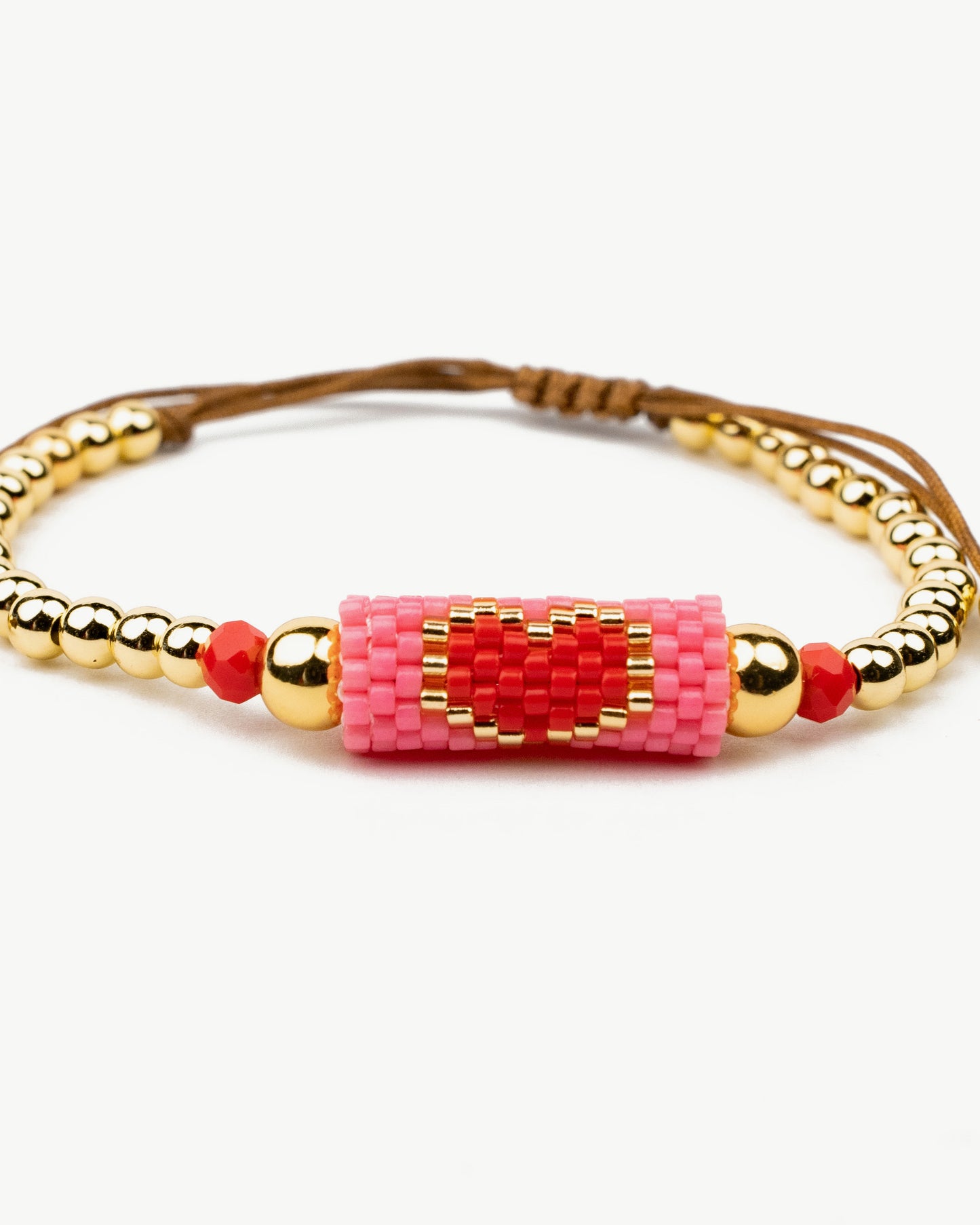 Red and Pink Heart Charm Bracelet