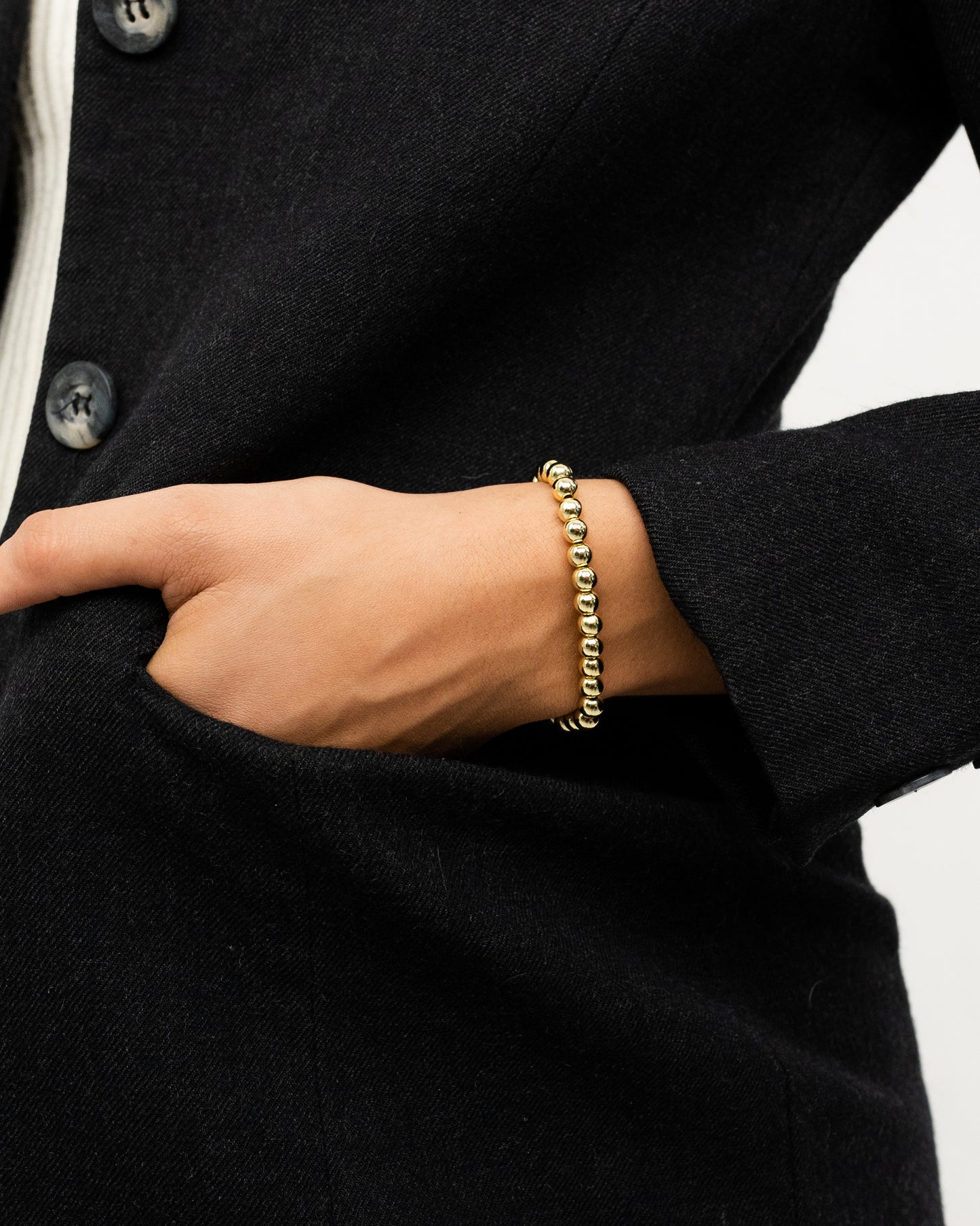 Gold Bead Bracelet (8mm)