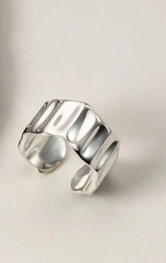 Ripple Sterling Silver Adjustable Ring